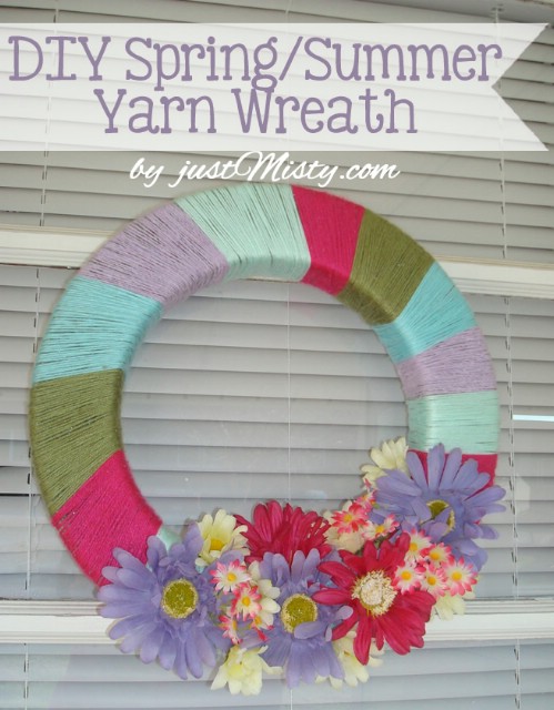 Colorful Yarn Wreath - 80 Fabulous Easter Decorations You Can Make Yourself
