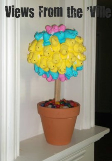 Peeps Topiary - 40 Beautiful DIY Easter Centerpieces to Dress Up Your Dinner Table