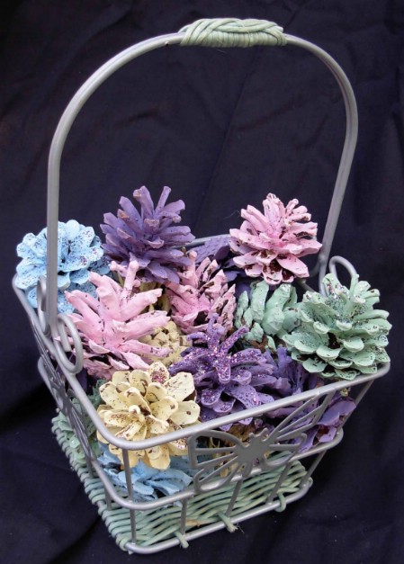 Painted Pinecone Centerpiece - 40 Beautiful DIY Easter Centerpieces to Dress Up Your Dinner Table