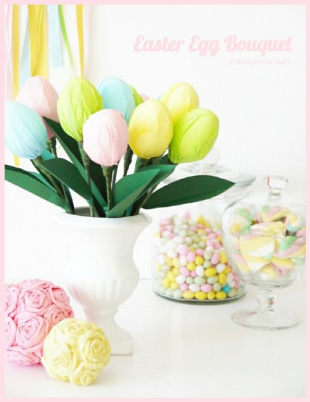 Easter Egg Bouquet - 40 Beautiful DIY Easter Centerpieces to Dress Up Your Dinner Table