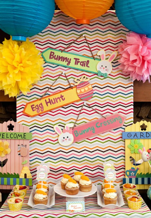 Chevron Party Decor - 80 Fabulous Easter Decorations You Can Make Yourself