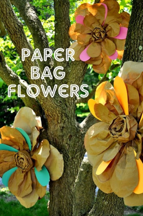 Paper Bag Flowers - 80 Fabulous Easter Decorations You Can Make Yourself