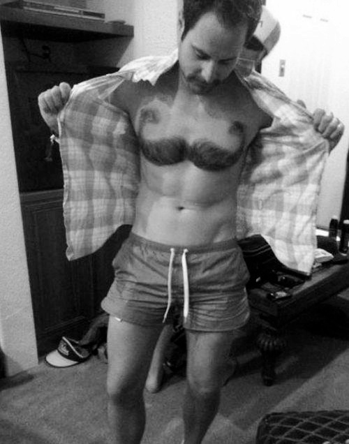 The old chest mustache.