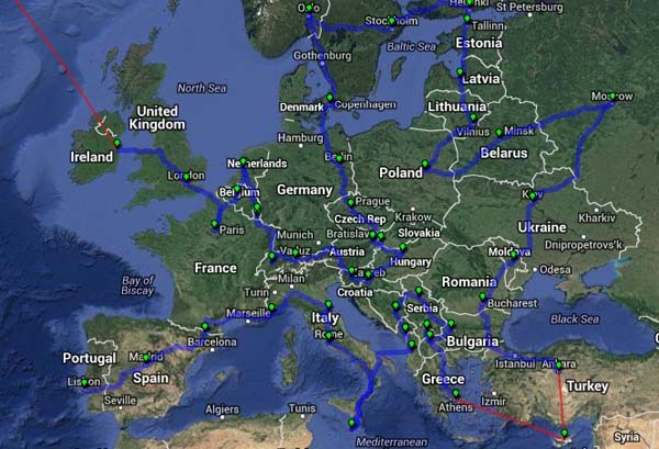 16. Shortest path to seeing each European capital