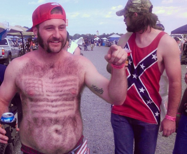 I bet that guy with the stars and bars couldn