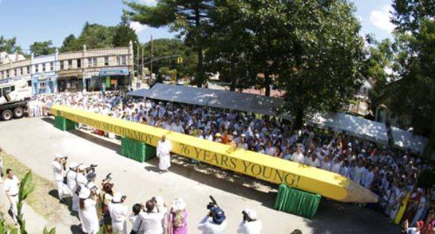 The largest pencil in the world, constructed by Ashrita Furman in Queens, New York, is 76 feet long and weighs over 18,000 lbs.