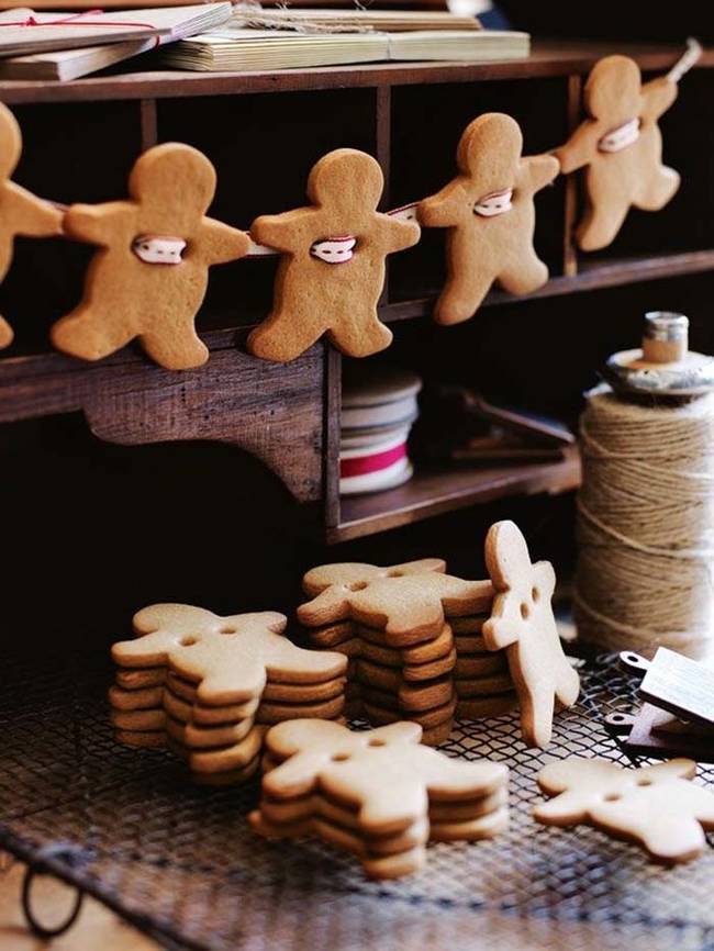 Hanging up the bodies of dead gingerbread men. Yummy, but gruesome.