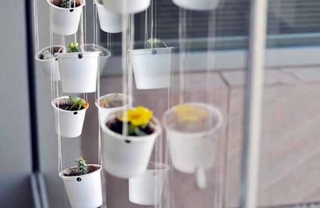 Hang them from the ceiling for ethereal, tiny hanging planters.
