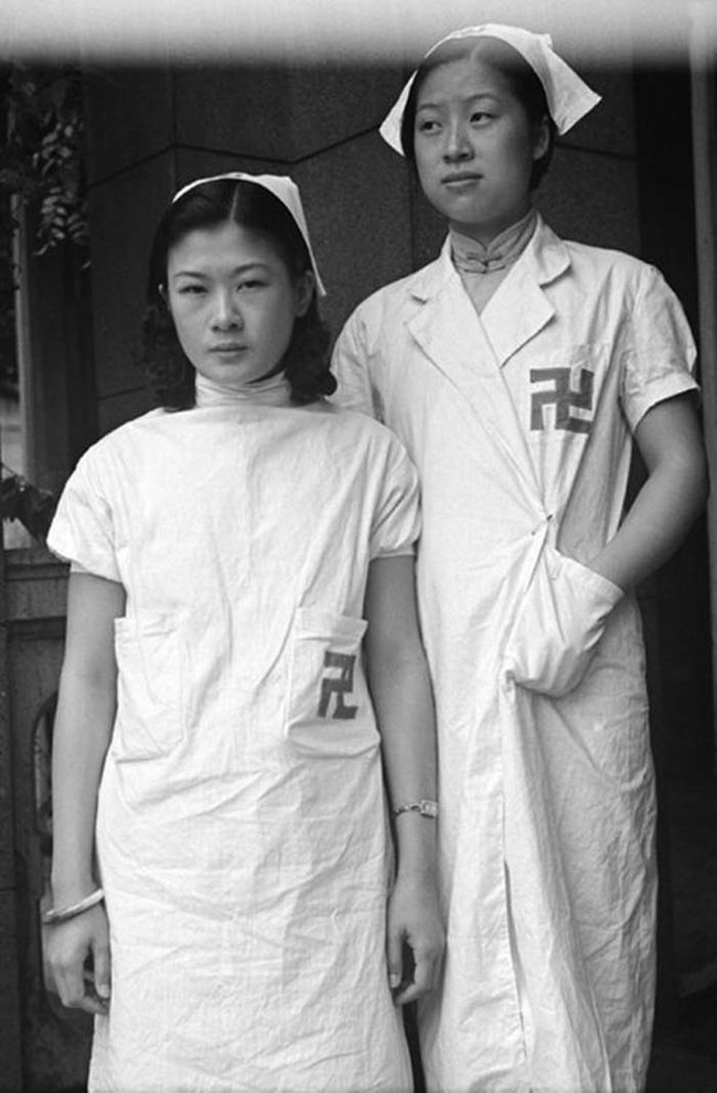 Members of the Red Swastika in Shanghai during World War II.