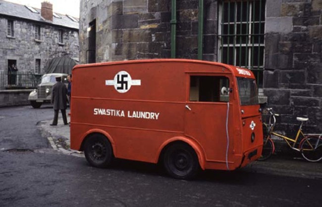Swastika Laundry was a laundry company in Dublin, Ireland. This photo was taken in 1912.