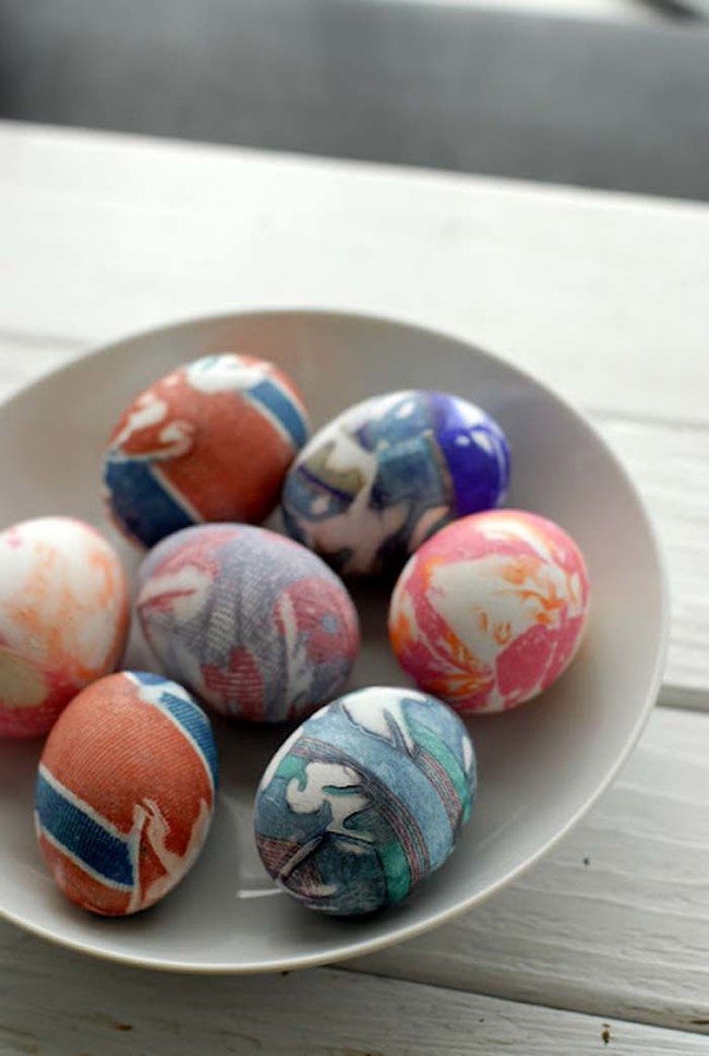 Silk and tie-dyed eggs