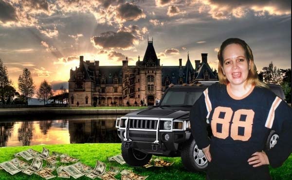 A picture of his mother (she passed away the year before), a castle, a Hummer and a big pile of money.